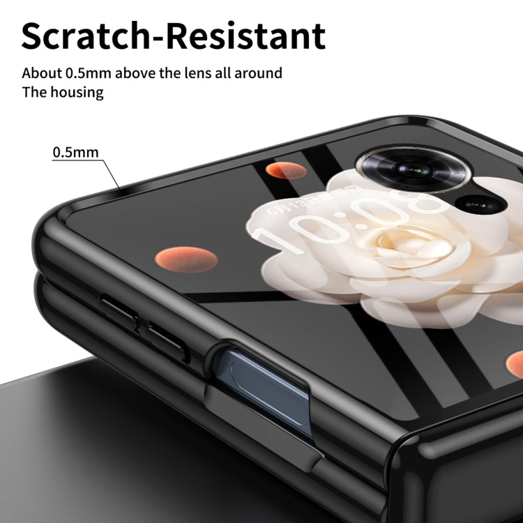 For Honor Magic V Flip Plating Transparent Folding Hinged Phone Case