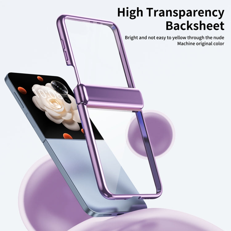 For Honor Magic V Flip Plating Transparent Folding Hinged Phone Case