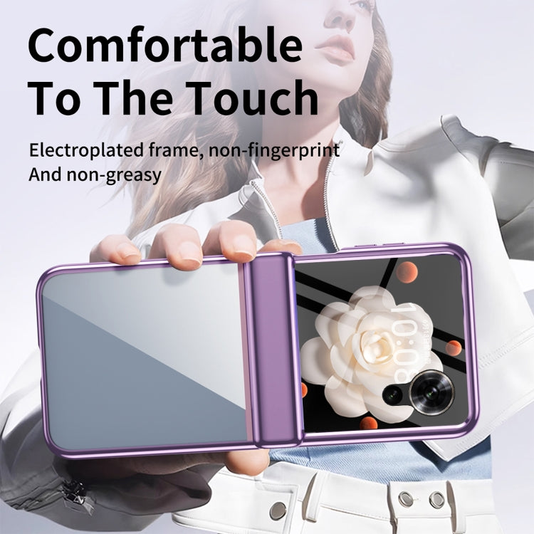 For Honor Magic V Flip Plating Transparent Folding Hinged Phone Case
