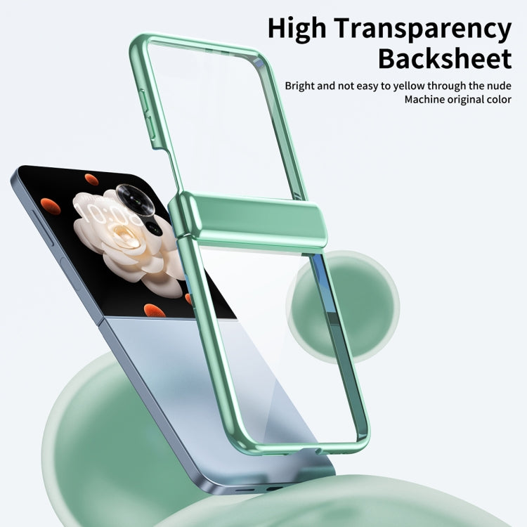 For Honor Magic V Flip Plating Transparent Folding Hinged Phone Case