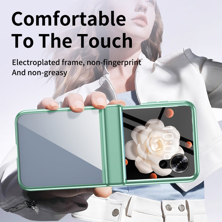 For Honor Magic V Flip Plating Transparent Folding Hinged Phone Case