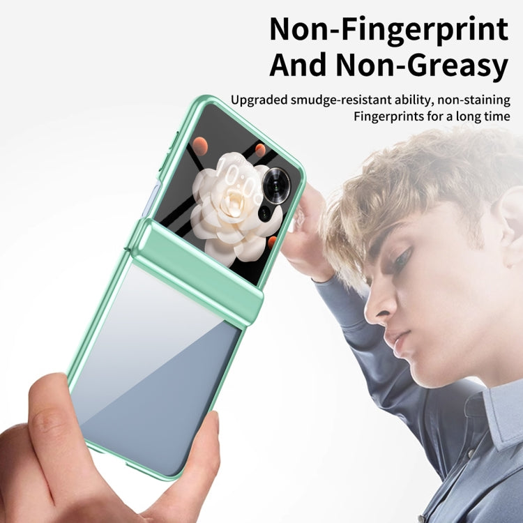 For Honor Magic V Flip Plating Transparent Folding Hinged Phone Case