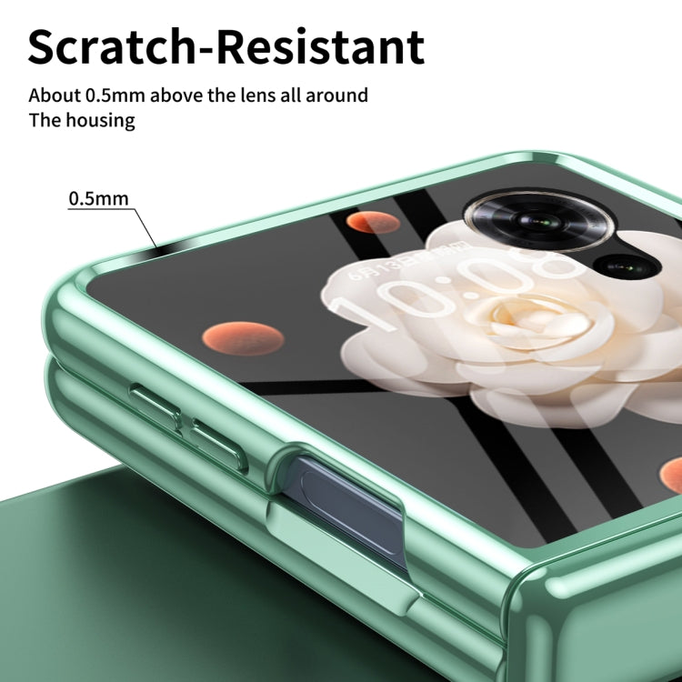 For Honor Magic V Flip Plating Transparent Folding Hinged Phone Case