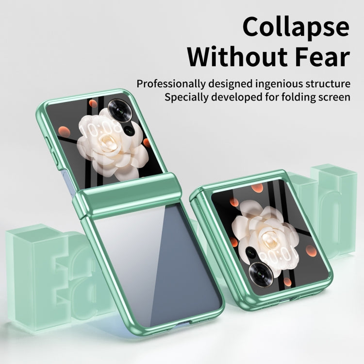 For Honor Magic V Flip Plating Transparent Folding Hinged Phone Case