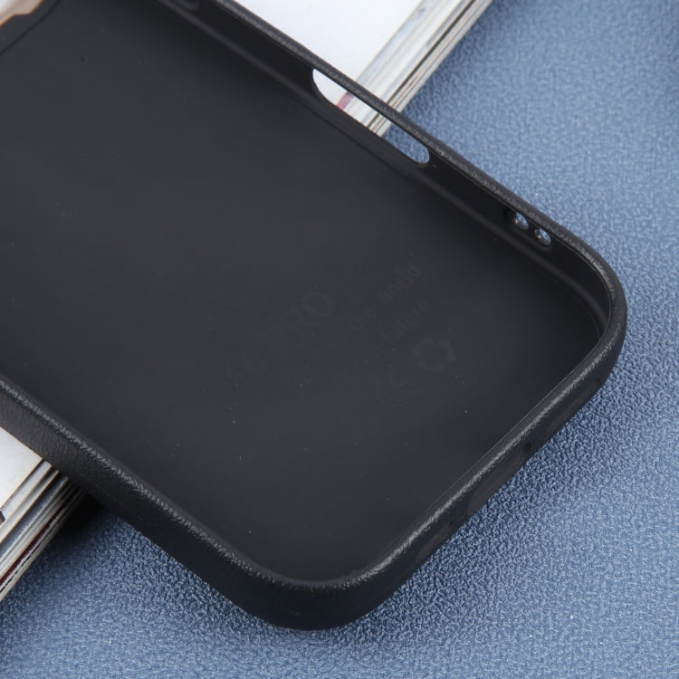 For iPhone 16 Pro Plain Imitation Leather Back Cover Phone Case