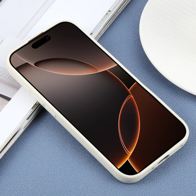 For iPhone 16 Pro Plain Imitation Leather Back Cover Phone Case