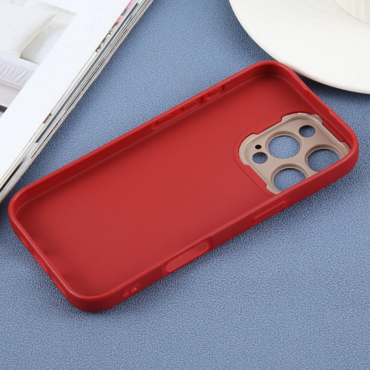 For iPhone 16 Pro Plain Imitation Leather Back Cover Phone Case