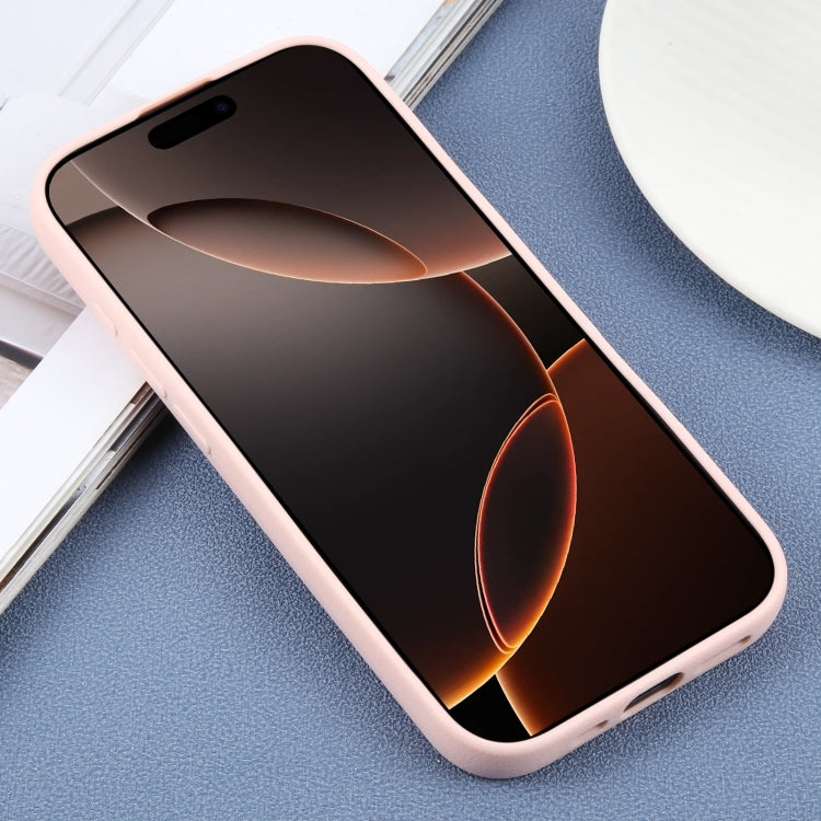 For iPhone 16 Pro Plain Imitation Leather Back Cover Phone Case