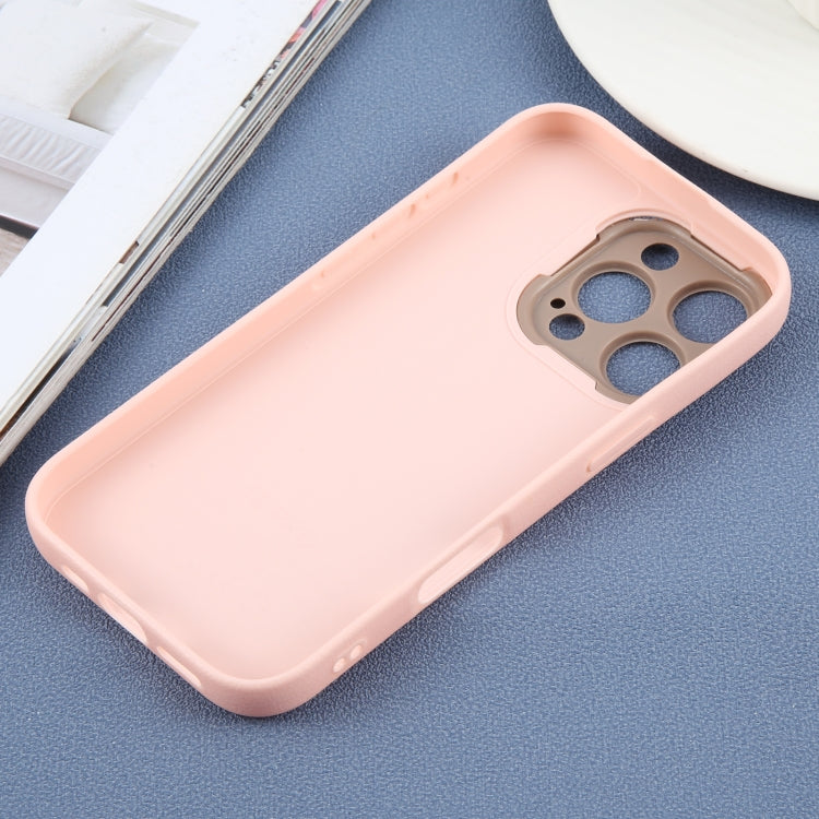 For iPhone 16 Pro Plain Imitation Leather Back Cover Phone Case