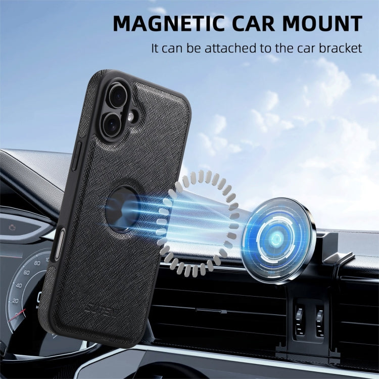 For iPhone 16 Suteni G1 Cross Texture MagSafe Phone Case