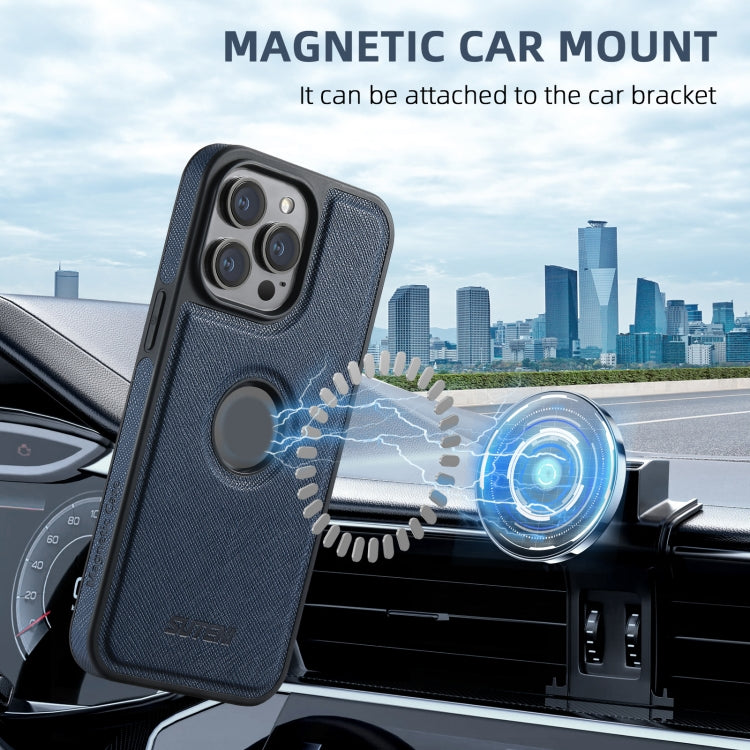 For iPhone 15 Suteni G1 Cross Texture MagSafe Phone Case