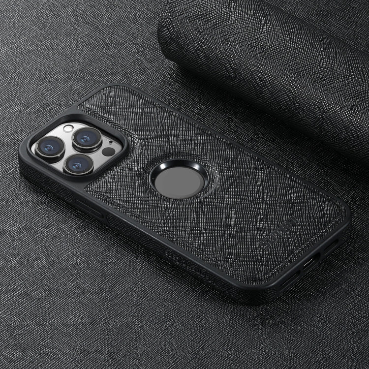 For iPhone 14 Pro Max Suteni G1 Cross Texture MagSafe Phone Case