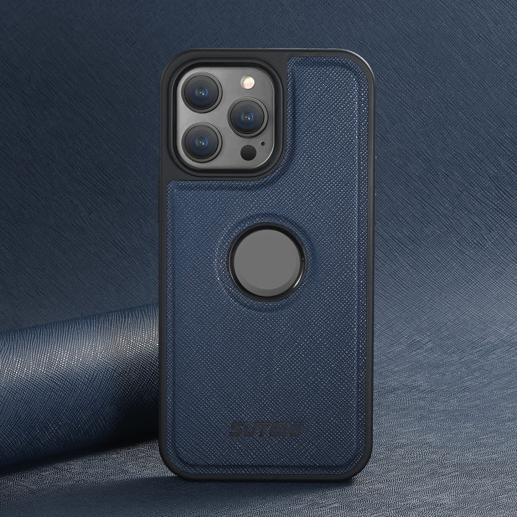 For iPhone 14 Pro Suteni G1 Cross Texture MagSafe Phone Case