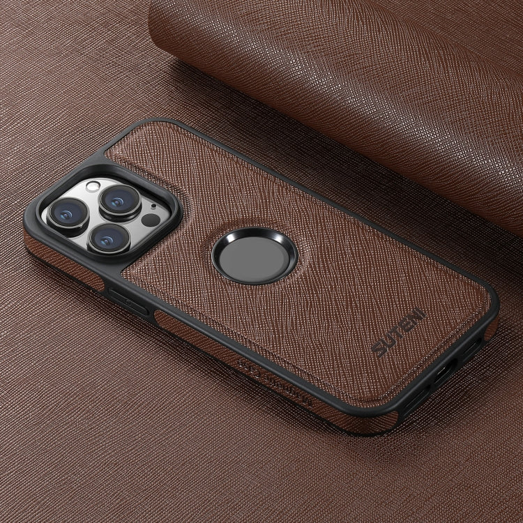 For iPhone 12 Pro Max Suteni G1 Cross Texture MagSafe Phone Case