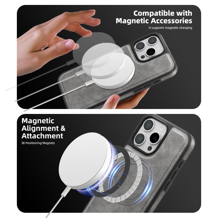 For iPhone 15 Shield Multi-functional MagSafe Card Bag Phone Case