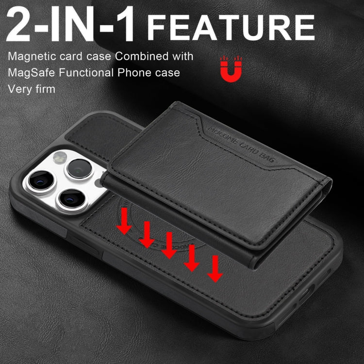 For iPhone 15 Plus Shield Multi-functional MagSafe Card Bag Phone Case