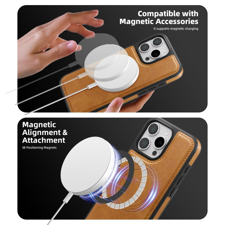 For iPhone 15 Plus Shield Multi-functional MagSafe Card Bag Phone Case