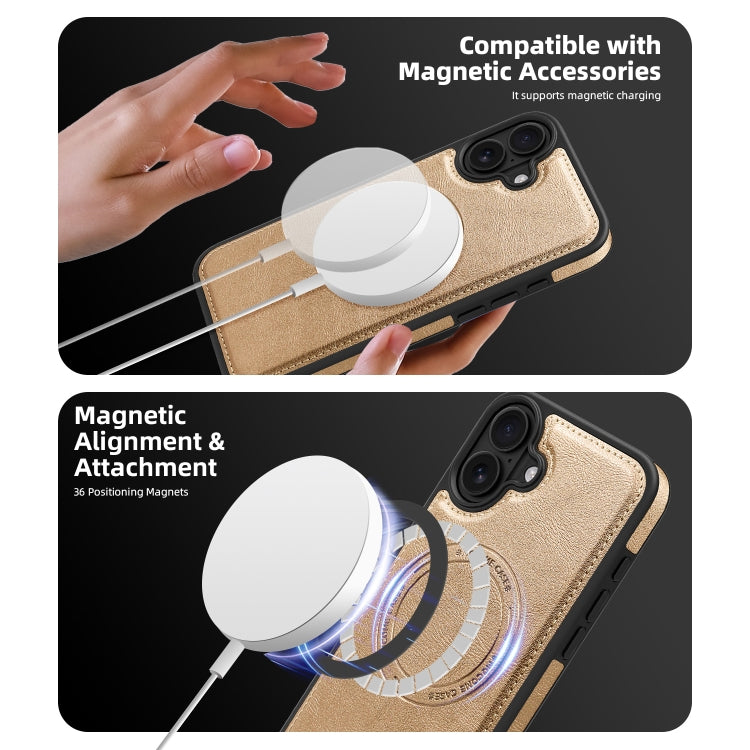 For iPhone 16 Plus Shield Multi-functional MagSafe Card Bag Phone Case