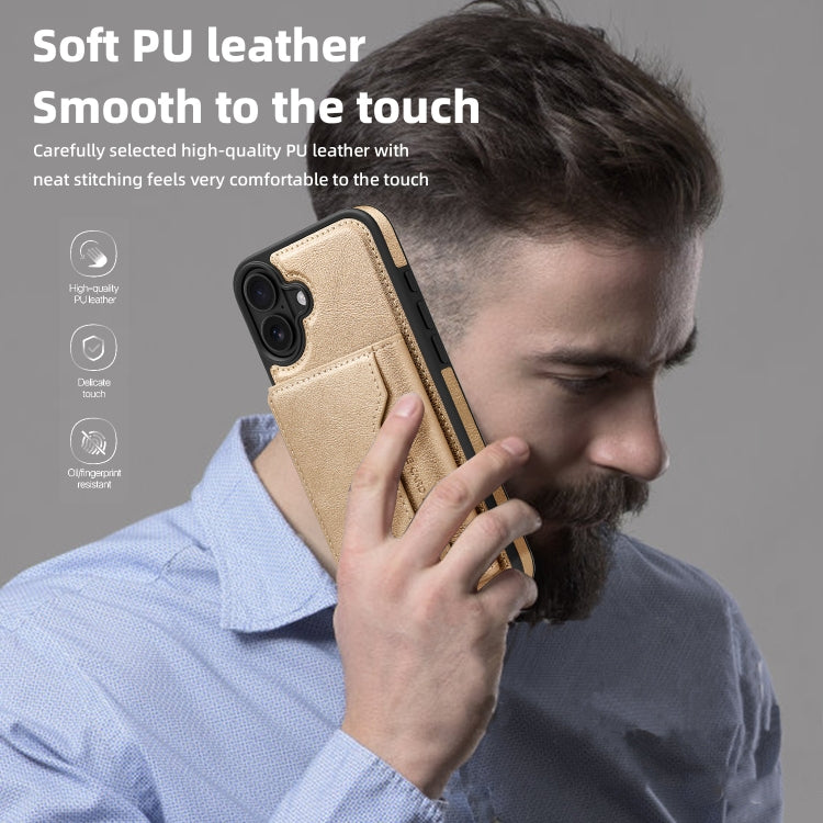For iPhone 16 Plus Shield Multi-functional MagSafe Card Bag Phone Case