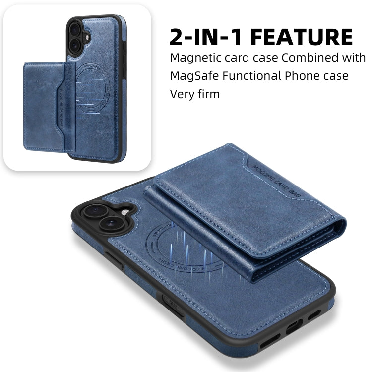 For iPhone 16 Plus Shield Multi-functional MagSafe Card Bag Phone Case