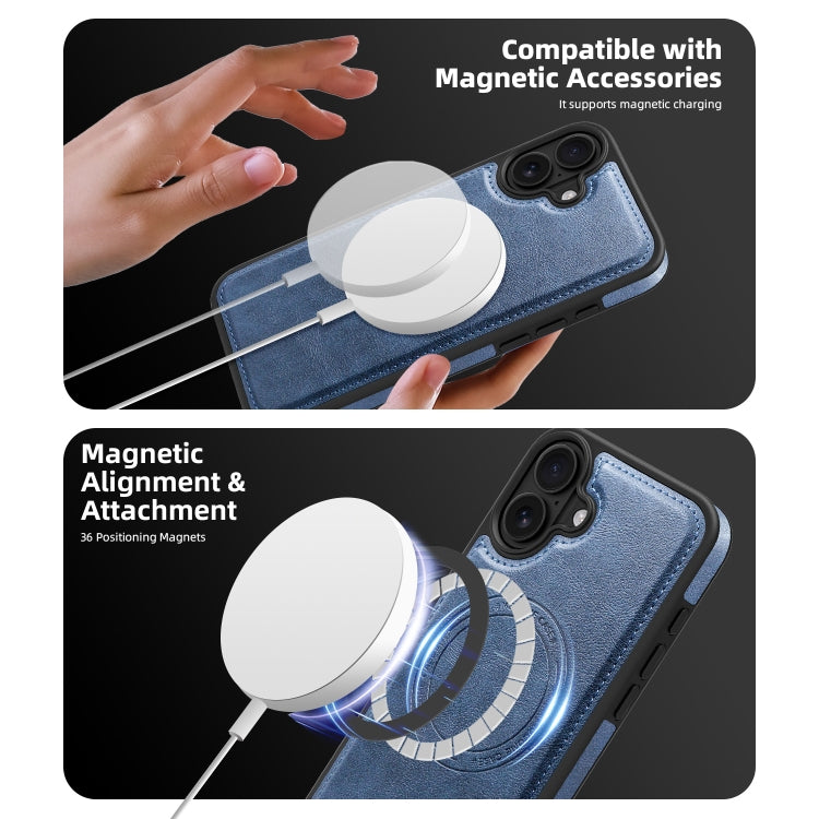 For iPhone 16 Plus Shield Multi-functional MagSafe Card Bag Phone Case