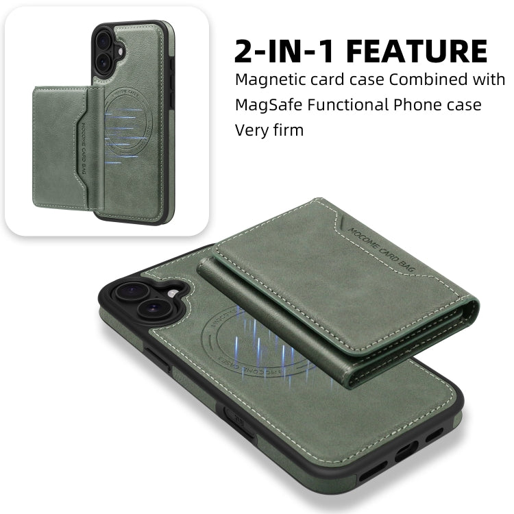 For iPhone 16 Plus Shield Multi-functional MagSafe Card Bag Phone Case