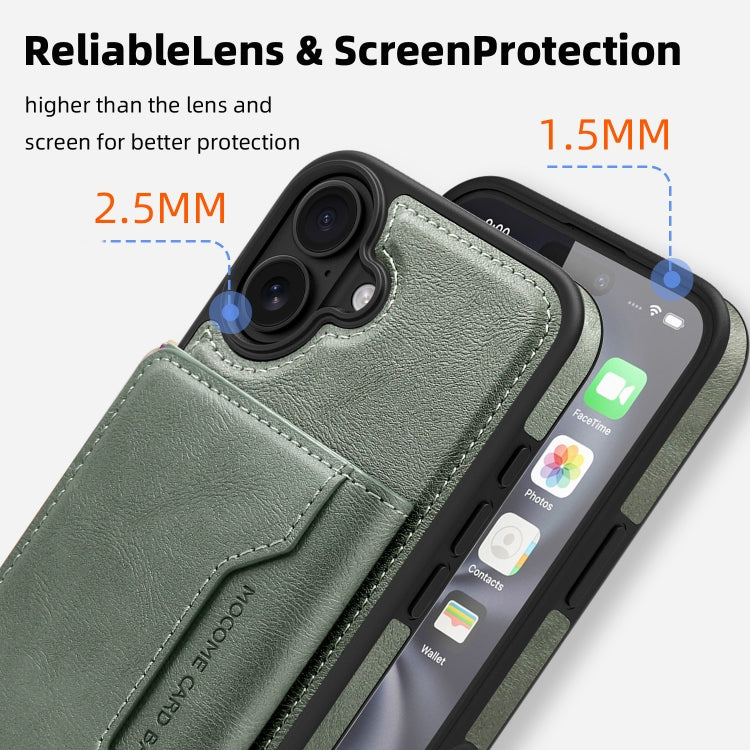 For iPhone 16 Plus Shield Multi-functional MagSafe Card Bag Phone Case