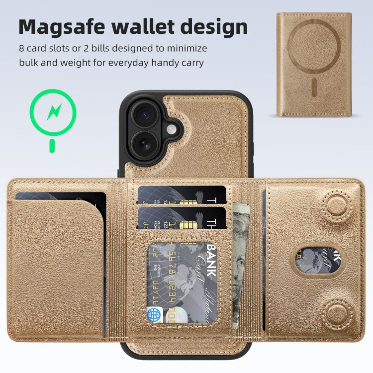 For iPhone 16 Shield Multi-functional MagSafe Card Bag Phone Case