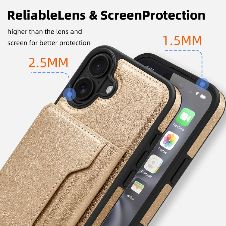 For iPhone 16 Shield Multi-functional MagSafe Card Bag Phone Case