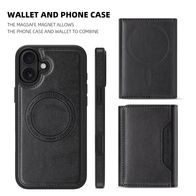 For iPhone 16 Shield Multi-functional MagSafe Card Bag Phone Case