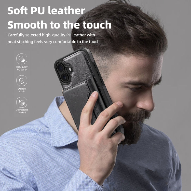 For iPhone 16 Shield Multi-functional MagSafe Card Bag Phone Case