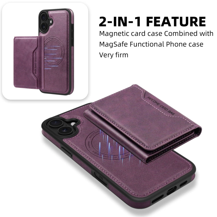 For iPhone 16 Shield Multi-functional MagSafe Card Bag Phone Case