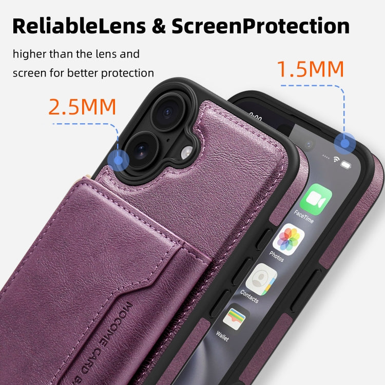 For iPhone 16 Shield Multi-functional MagSafe Card Bag Phone Case