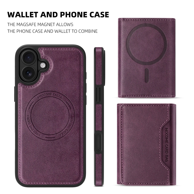 For iPhone 16 Shield Multi-functional MagSafe Card Bag Phone Case