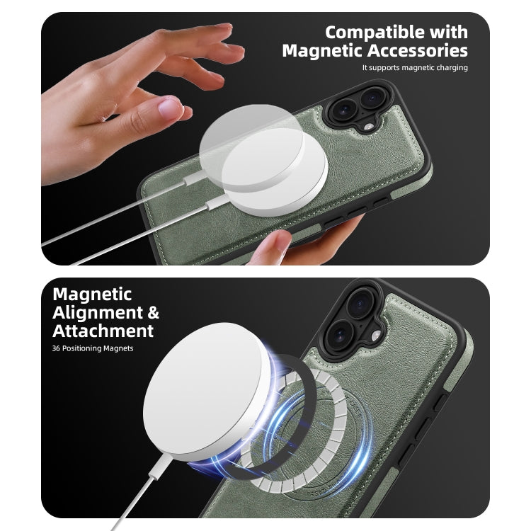 For iPhone 16 Shield Multi-functional MagSafe Card Bag Phone Case