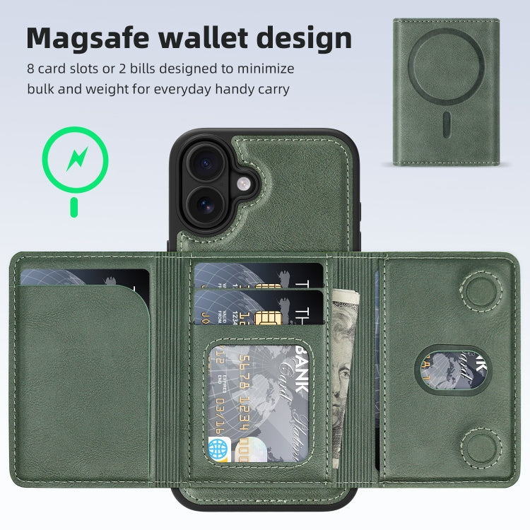 For iPhone 16 Shield Multi-functional MagSafe Card Bag Phone Case