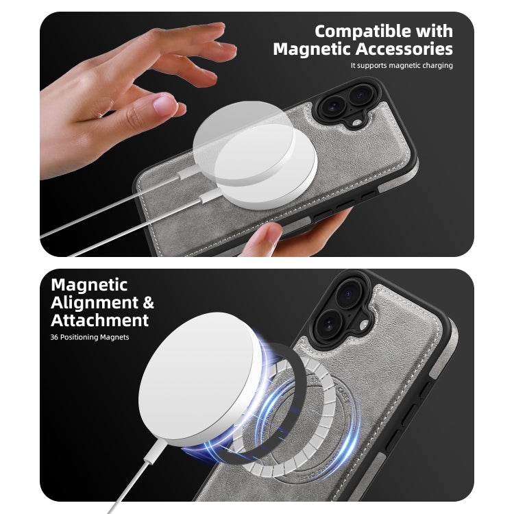 For iPhone 16 Shield Multi-functional MagSafe Card Bag Phone Case