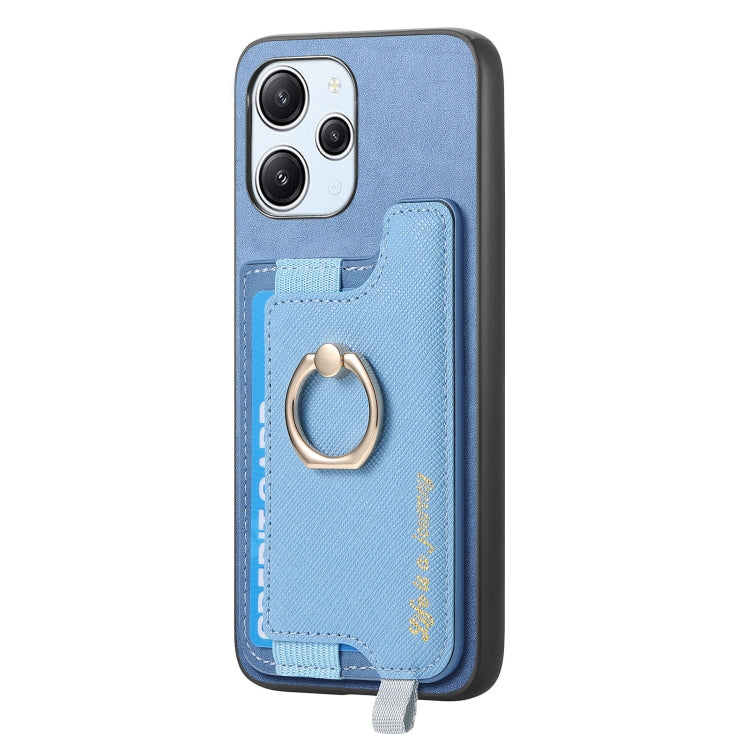 For Redmi Turbo 3 5G Retro Magsafe Cross Leather Ring Holder Card Bag Phone Case