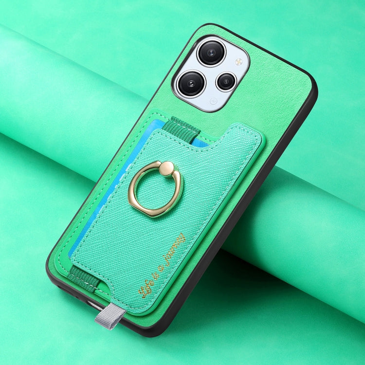 For Xiaomi Redmi A3 Retro Magsafe Cross Leather Ring Holder Card Bag Phone Case
