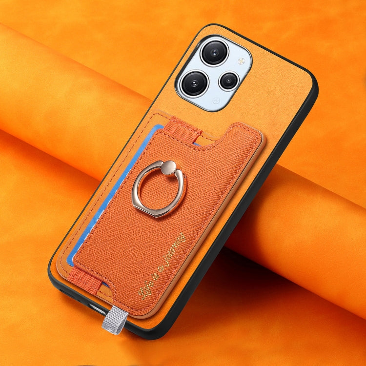 For Redmi Note 13 Pro+ Retro Magsafe Cross Leather Ring Holder Card Bag Phone Case