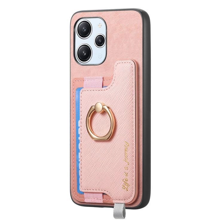 For Redmi Note 13 Pro+ Retro Magsafe Cross Leather Ring Holder Card Bag Phone Case