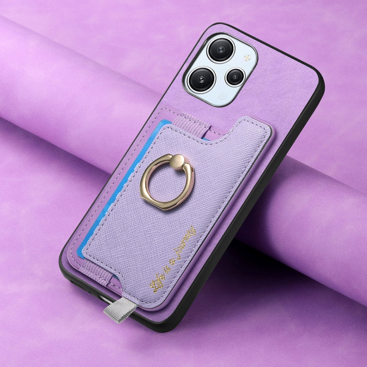 For Redmi Note 13 Pro+ Retro Magsafe Cross Leather Ring Holder Card Bag Phone Case