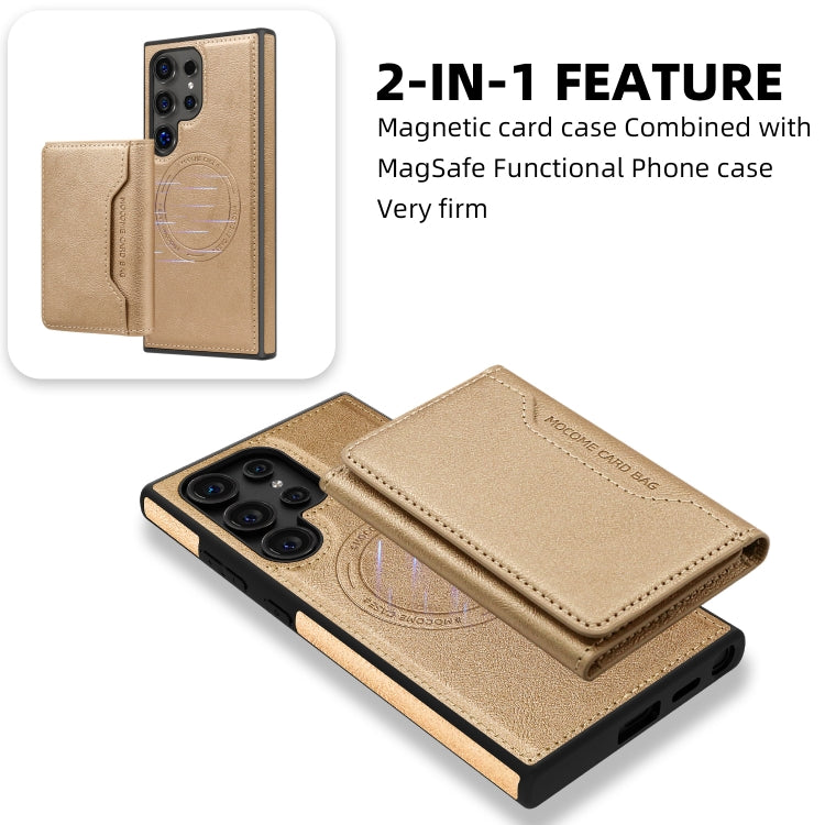 For Samsung Galaxy S22 5G Shield Multi-functional MagSafe Card Bag Phone Case