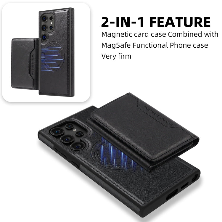 For Samsung Galaxy S22 5G Shield Multi-functional MagSafe Card Bag Phone Case