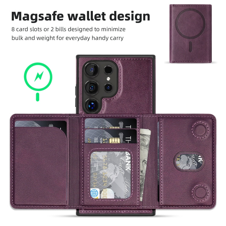 For Samsung Galaxy S22 5G Shield Multi-functional MagSafe Card Bag Phone Case