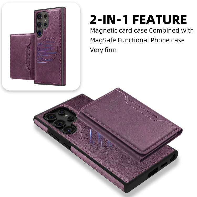 For Samsung Galaxy S22+ 5G Shield Multi-functional MagSafe Card Bag Phone Case
