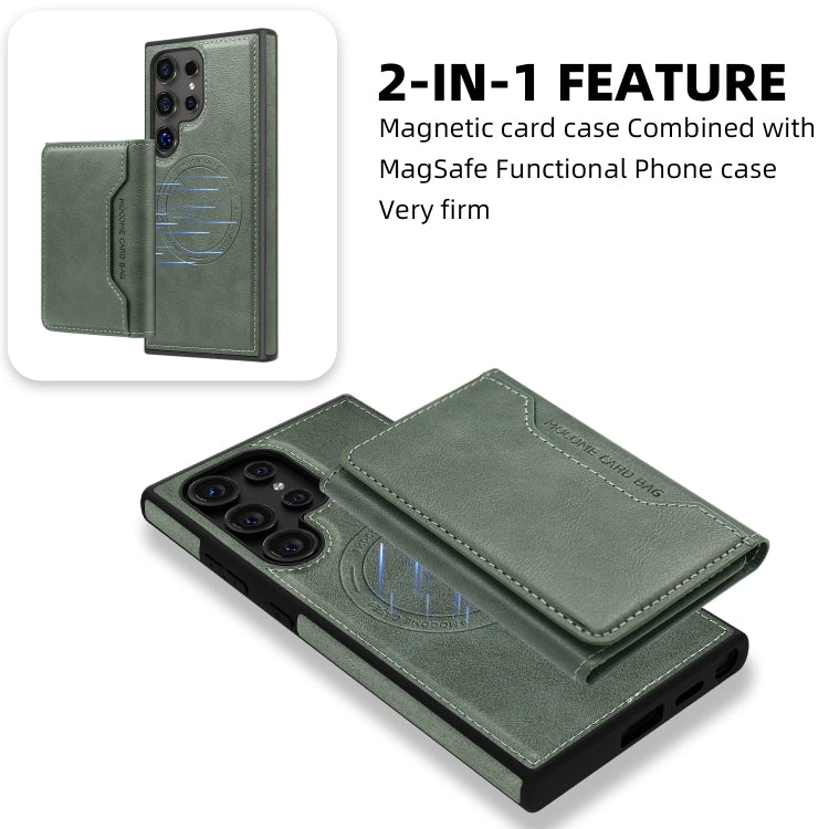 For Samsung Galaxy S22 Ultra 5G Shield Multi-functional MagSafe Card Bag Phone Case