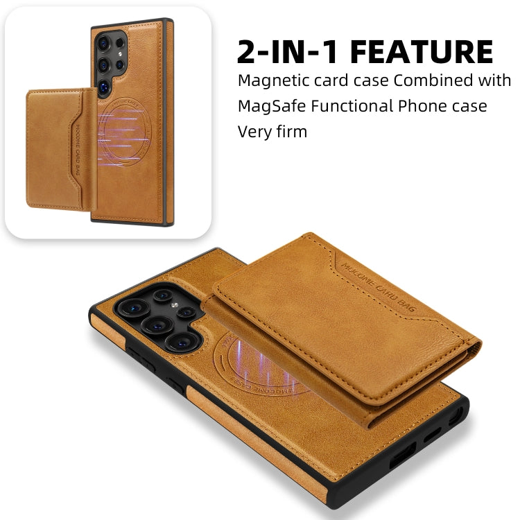 For Samsung Galaxy S23+ 5G Shield Multi-functional MagSafe Card Bag Phone Case