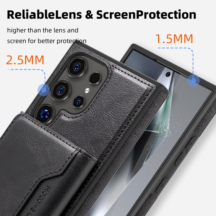 For Samsung Galaxy S23 Ultra 5G Shield Multi-functional MagSafe Card Bag Phone Case
