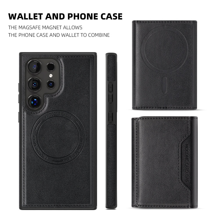 For Samsung Galaxy S24 5G Shield Multi-functional MagSafe Card Bag Phone Case